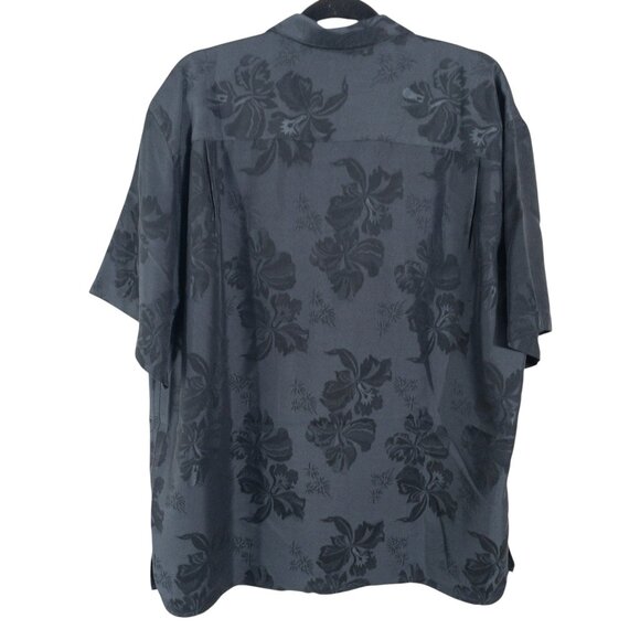 Jos A Bank Black Hawaiian Print Short Sleeve Button Down Modal Blend SZ XL - Picture 2 of 9